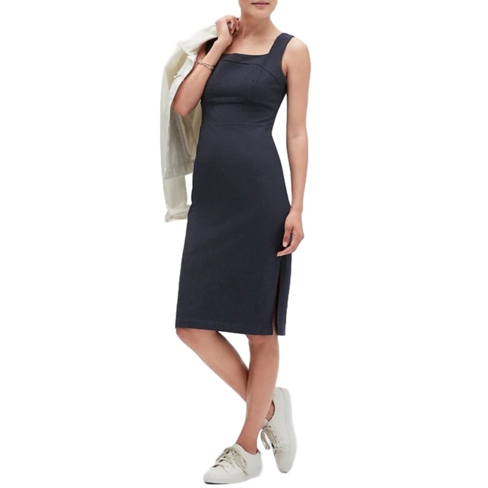 Banana Republic Square Neck Midi Sheath Dress